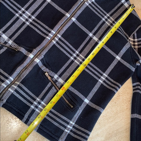 Lauren Ralph Lauren Women's Grey & White Plaid Cardigan Sweater, Zip Front. XL - Picture 14 of 16